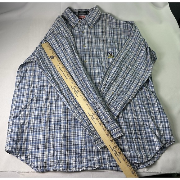 Mickey Mouse Seer Sucker Blue Plaid L/s Button Down XL from United Arab Emirates - Picture 5 of 8